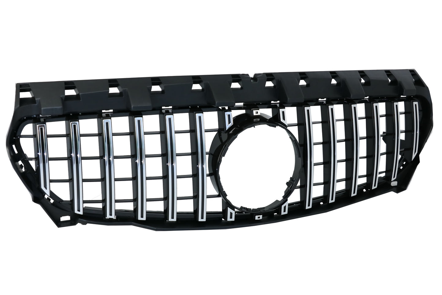 Kühlergrill für Mercedes CLA C117 X117 W117 CLA45 GT-R Panamericana Look Schwarz / Chrom CarPartsTuning
