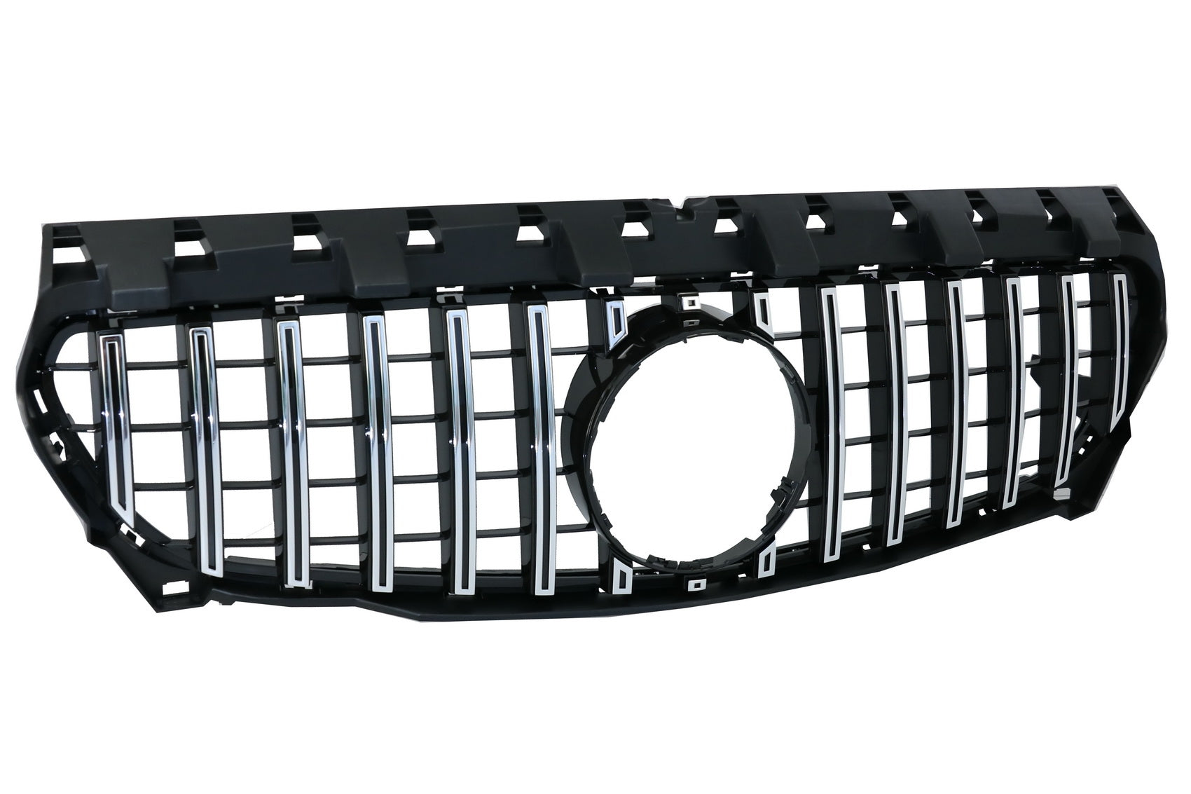 Kühlergrill für Mercedes CLA C117 X117 W117 CLA45 GT-R Panamericana Look Schwarz / Chrom CarPartsTuning