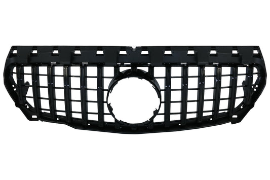 Zentral Grille für Mercedes CLA C117 X117 W117 2013-2018 GT-R Look Alles Schwarz CarPartsTuning