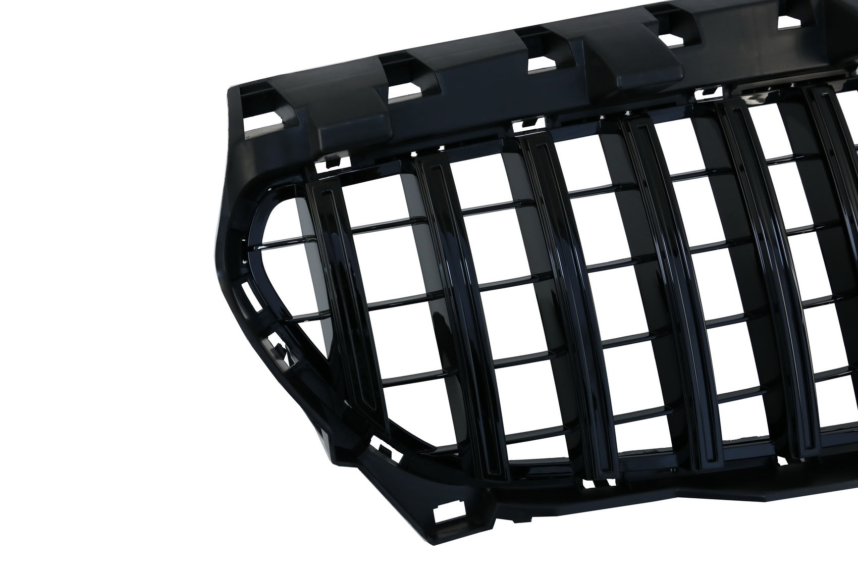 Zentral Grille für Mercedes CLA C117 X117 W117 2013-2018 GT-R Look Alles Schwarz CarPartsTuning