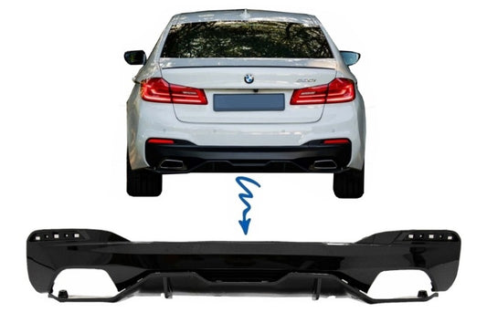 Diffusor für BMW 5 G30 G31 Limo Touring 17+ M Performance Look Piano Black CarPartsTuning
