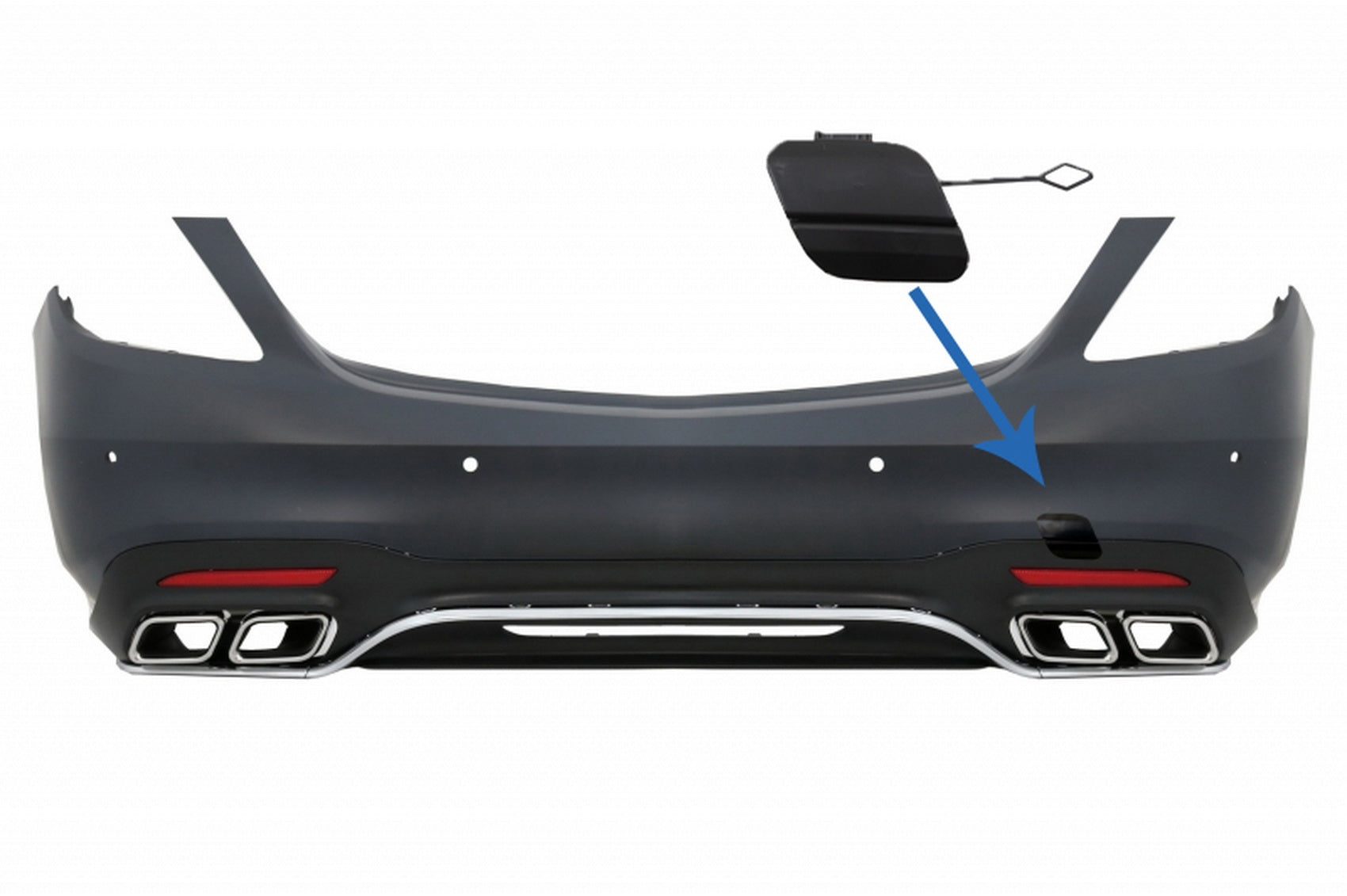 Schleppseil-Haken-Abdeckung für S63 AMG Look Mercedes S-Klasse W222 Facelift 17+- CarPartsTuning