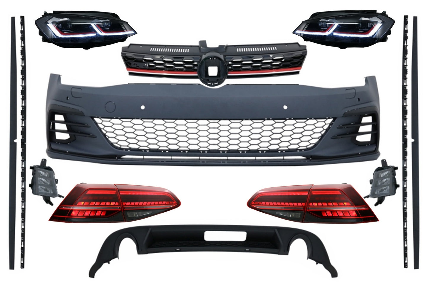 Body Kit Scheinwerfer Rückleuchten LED für VW Golf 7.5 VII Facelift 17+ GTI Look CarPartsTuning