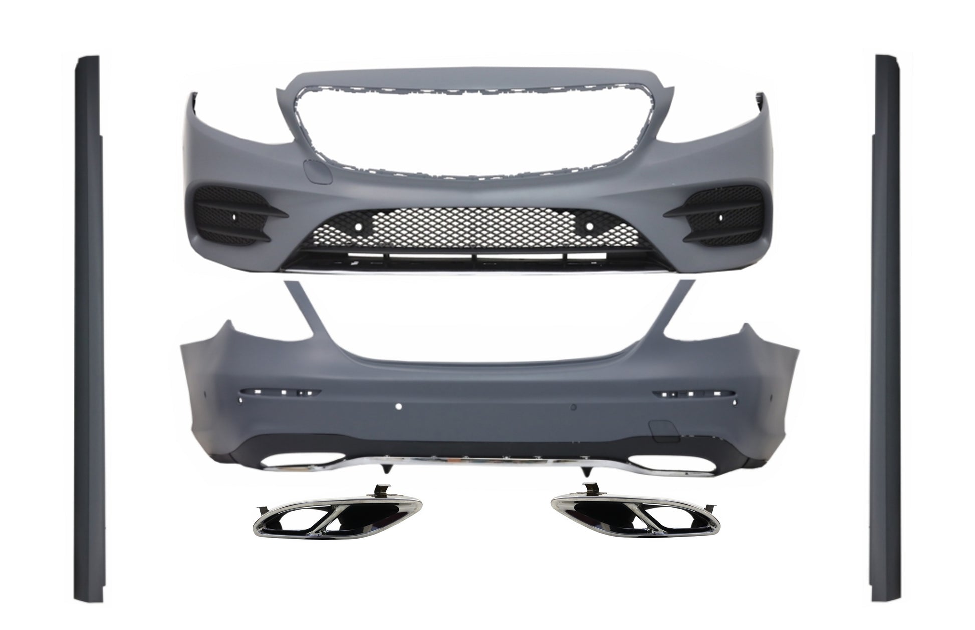 Body Kit für Mercedes W213 16-19 Stoßstange Auspuff E43 E53 Sport Line Design CarPartsTuning