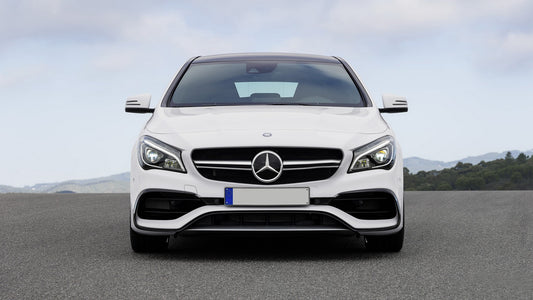 Frontschürzenklappen Seitenfinnen Flics passend für Mercedes CLA W117 C117 X117 (2016-2018) mit Sportstoßstange Piano Black Edition KITT