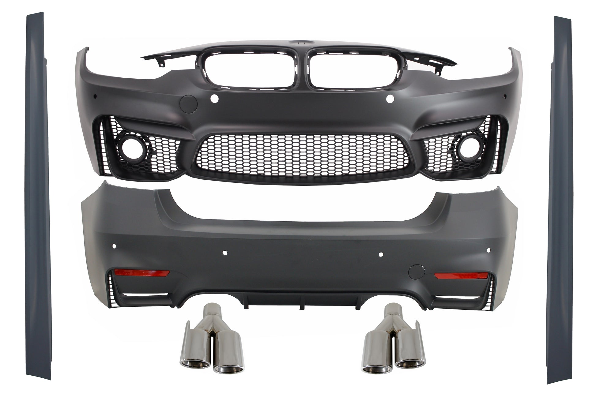 Body Kit für BMW F30 11-19 EVO II M3 Look Stoßstange Gitter Auspufft Quad M-Power CarPartsTuning