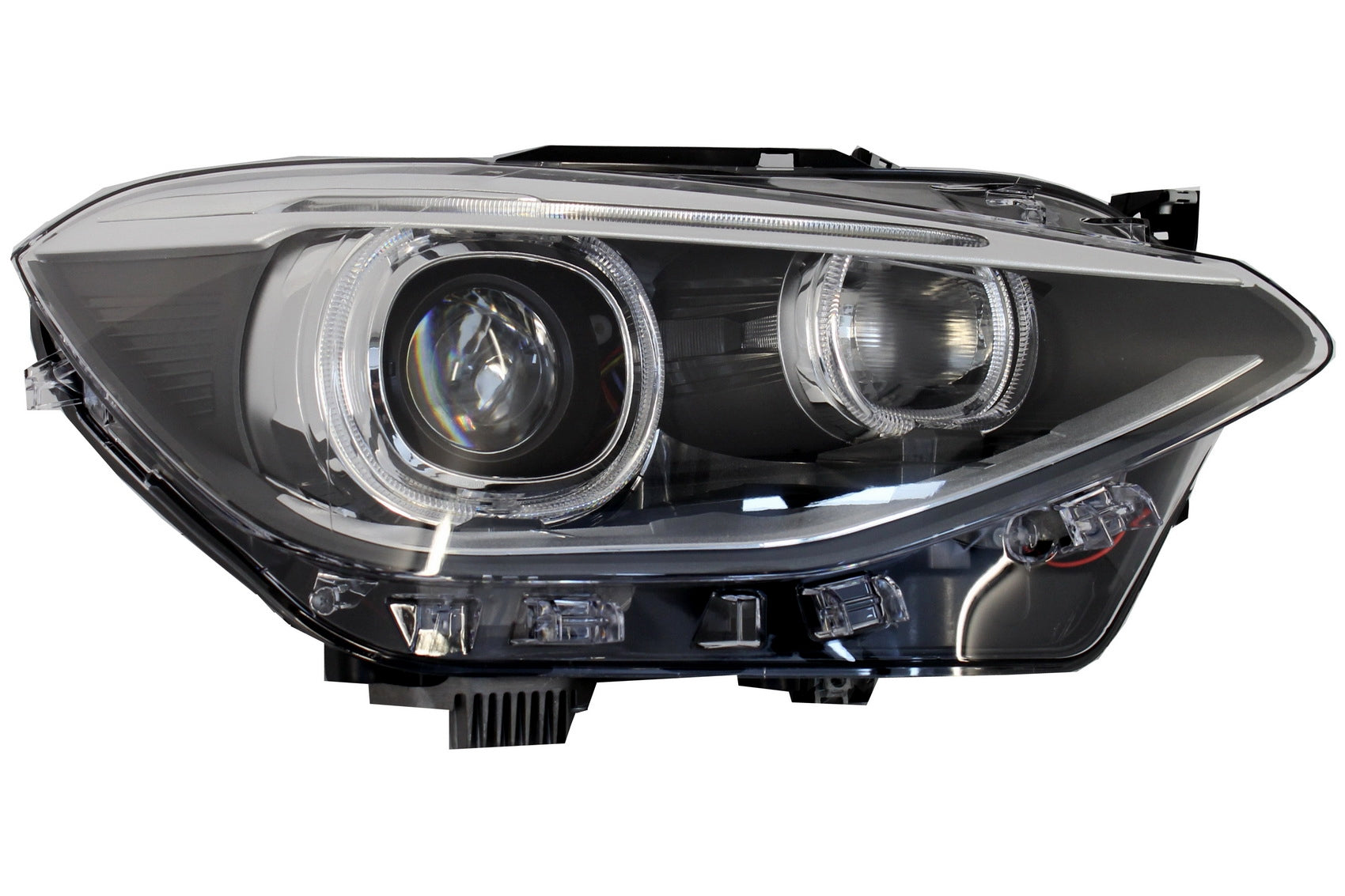 LED Tagfahrlicht Scheinwerfer Angel Eye für BMW 1er F20 F21 2011-2014 Schwarz CarPartsTuning
