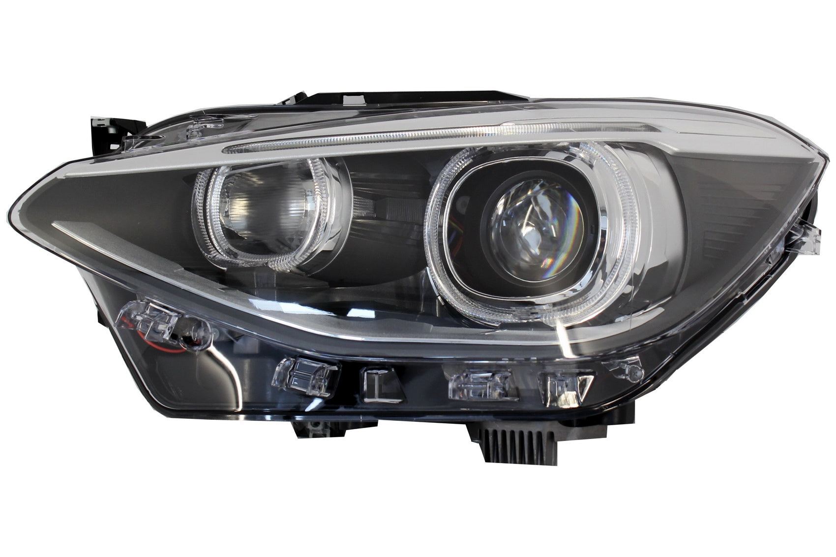 LED Tagfahrlicht Scheinwerfer Angel Eye für BMW 1er F20 F21 2011-2014 Schwarz CarPartsTuning