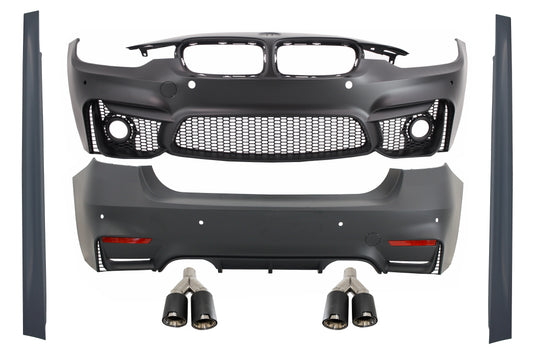 Body Kit für BMW 3 F30 11-19 EVO II M3 Look Doppel Twin Auspuffspitzen Carbon CarPartsTuning