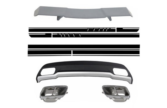 Diffusor Auspuff fur Mercedes W176 12-18 Sport Pack Spoiler Aufkleber Schwarz CarPartsTuning