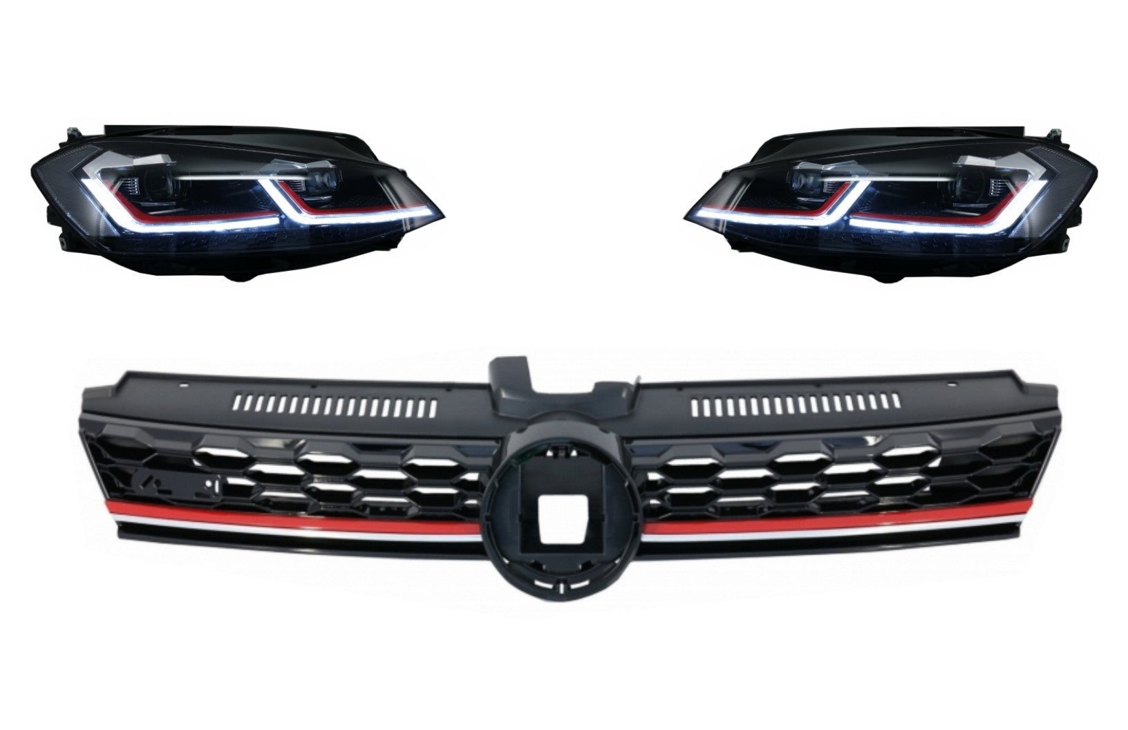 Zentralgitter für VW Golf 7.5 VII Facelift 2017+ Scheinwerfer Dynamisch GTI Look CarPartsTuning