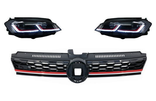 Zentralgitter für VW Golf 7.5 VII Facelift 2017+ Scheinwerfer Dynamisch GTI Look CarPartsTuning