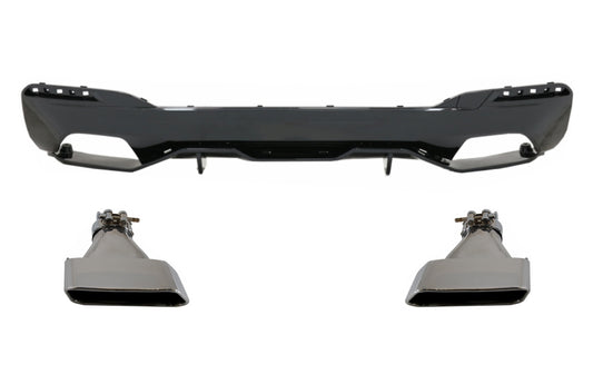 Diffusor für BMW 5 G30 G31 Limo Touring 17+ M Performance Auspuffspitzen Schwarz CarPartsTuning