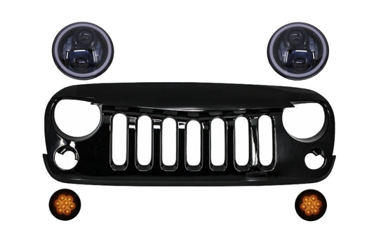 Gitter für Jeep Wrangler Rubicon JK 2007-2017 Scheinwerfer & Blinklicht Licht CarPartsTuning