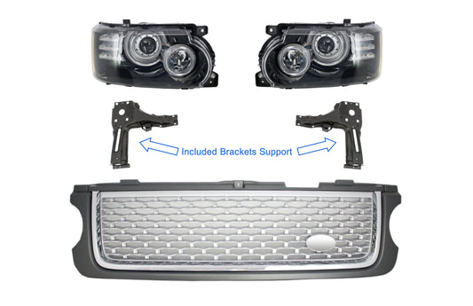 Umwandlung Scheinwerfer + Klammern & Gitter für Vogue L322 02-09 Facelift Look CarPartsTuning