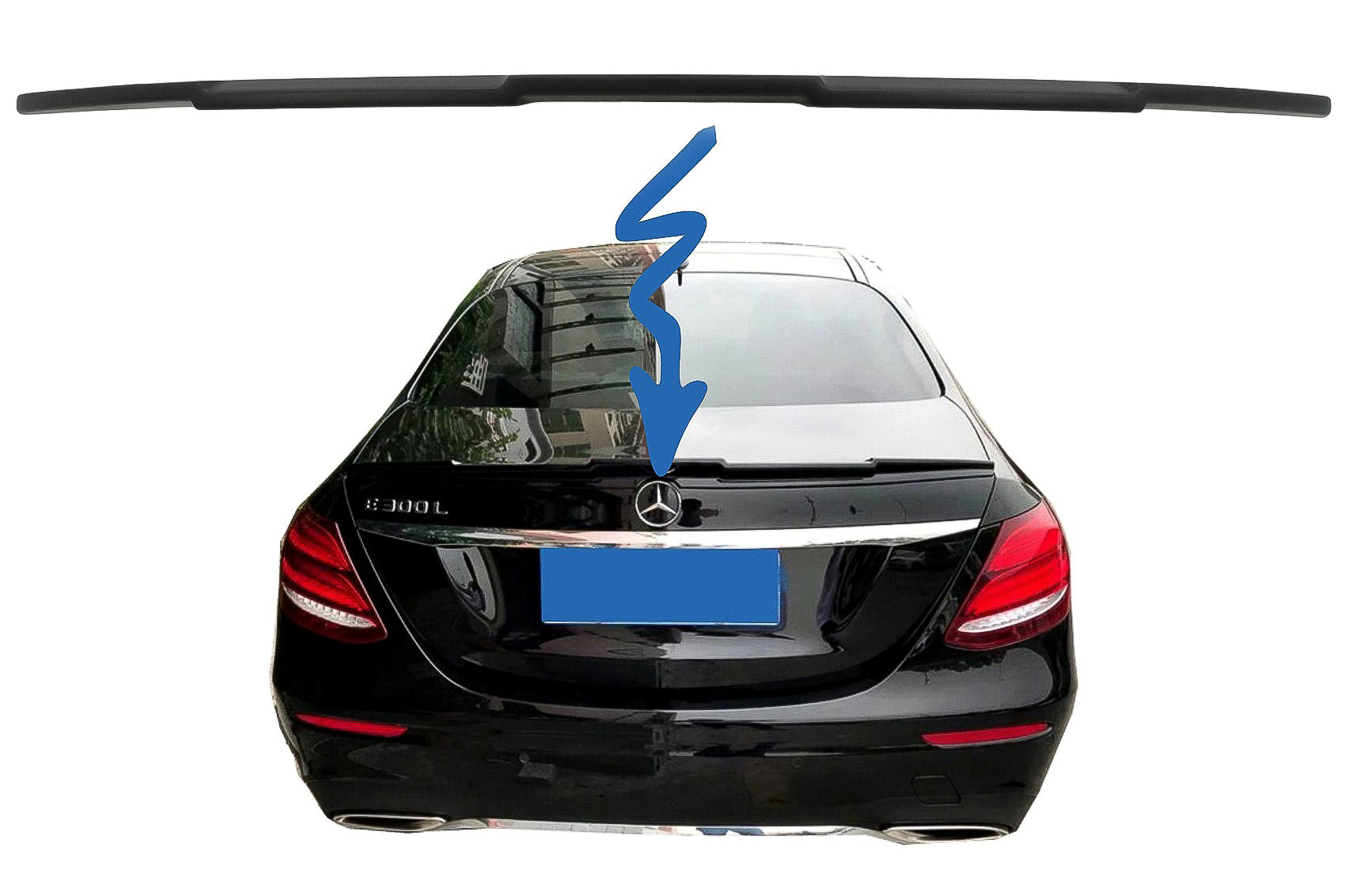 Heckspoiler passend für Mercedes E-Klasse W213 (2016-2019) Mattschwarz KITT