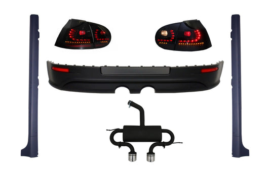 Stoßstange für VW Golf V 03-08 Auspuff Rückleuchten Dynamic Seitenschweller R32 CarPartsTuning