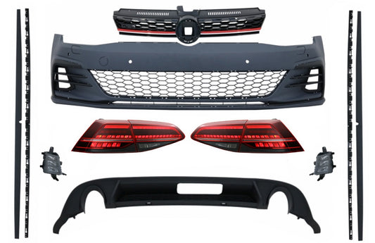 BodyKit für VW Golf 7.5 VII Facelift 17+ Stoßstange Diffusor Licht LED NBL GTI CarPartsTuning