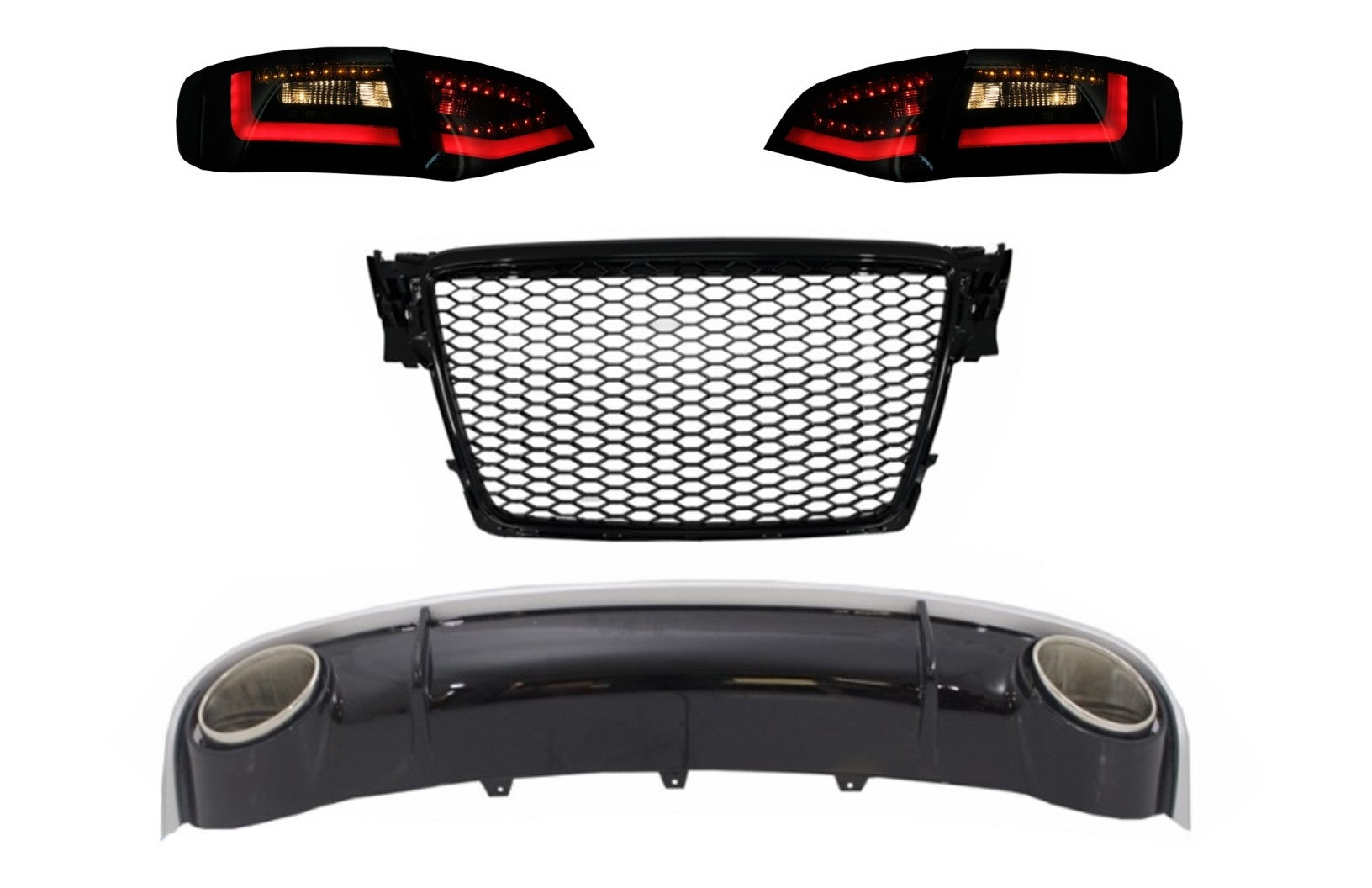 Stoßstange Diffusor Gitter NBL für AUDI A4 B8 07-11 Limousine Avant Pre Facelift- CarPartsTuning