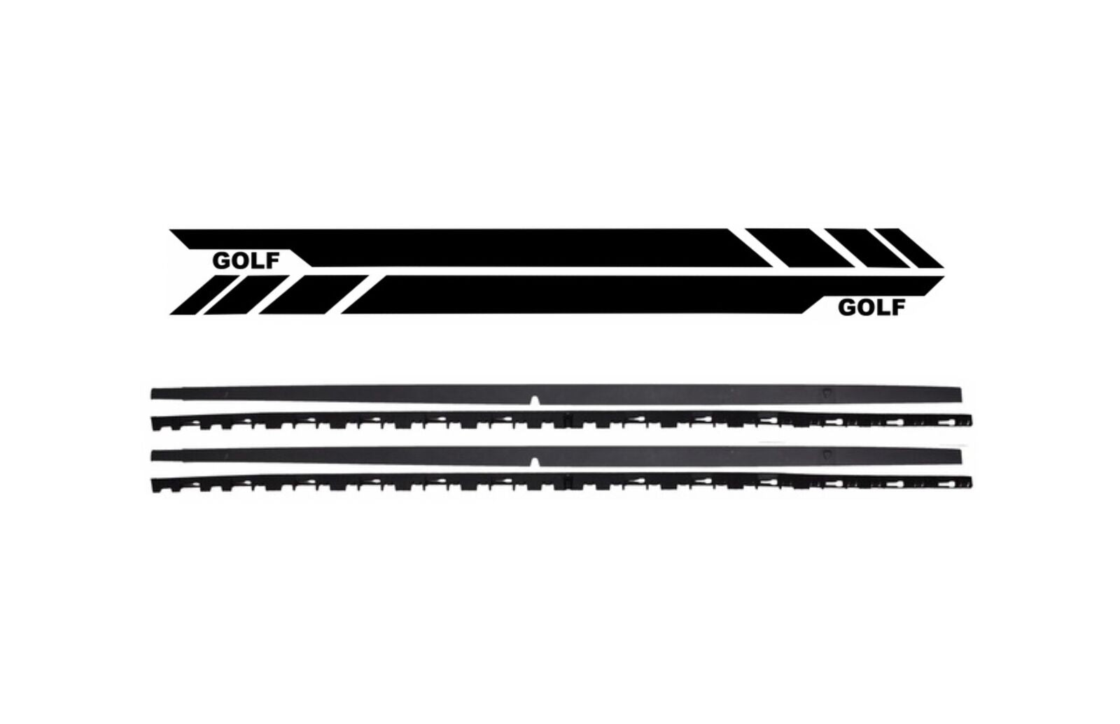 Seitenschweller & Seitenaufkleber aus Vinyl Schwarz für VW Golf 7 2013-2017 GTI Look CarPartsTuning