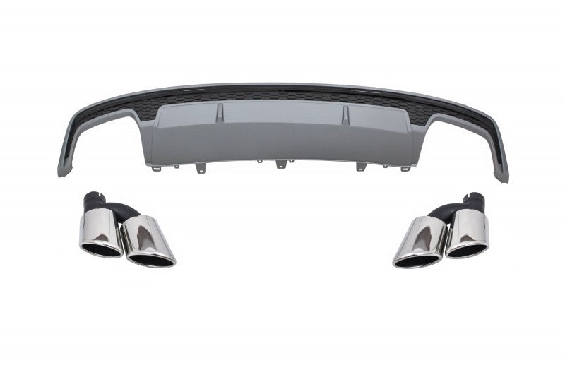 Diffusor für AUDI A7 4G Facelift 2015-2018 S7 Look Auspuff Schalldämpfer-Tipps CarPartsTuning