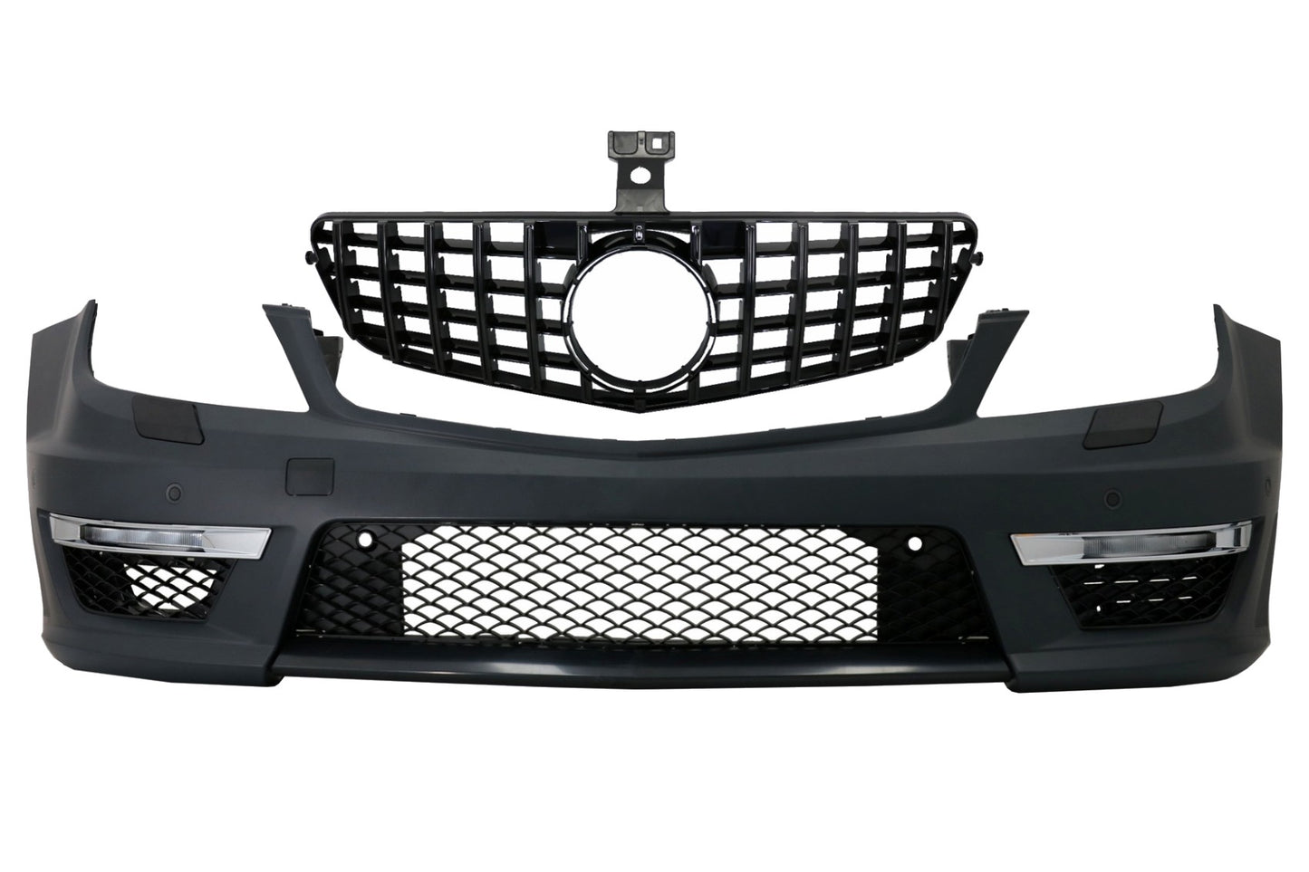 Stoßstange für Mercedes C-Klasse W204 12+ C63 Facelift Kühlergrill GT-R Schwarz CarPartsTuning