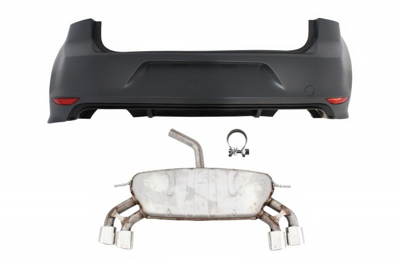 Hintere Stoßstange Auspuffanlage Doppelt für VW Golf 7 VII 13-17 Abgassystem CarPartsTuning