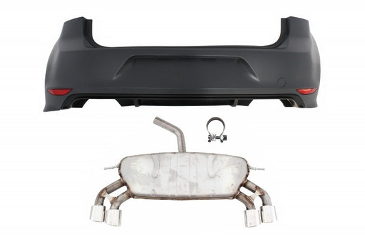 Hintere Stoßstange Auspuffanlage Doppelt für VW Golf 7 VII 13-17 Abgassystem CarPartsTuning