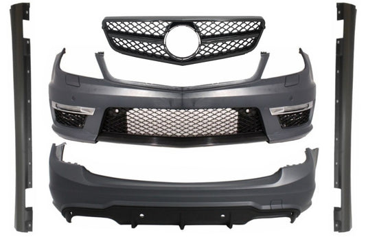 BodyKit für Mercedes W204 Facelift C63 S204 Kombi Stoßstange Grill Sport Schwarz CarPartsTuning