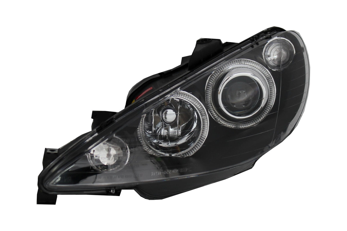 Angel Eyes Scheinwerfer für Peugeot 206 2002-2008 Schwarz LHD & RHD CarPartsTuning