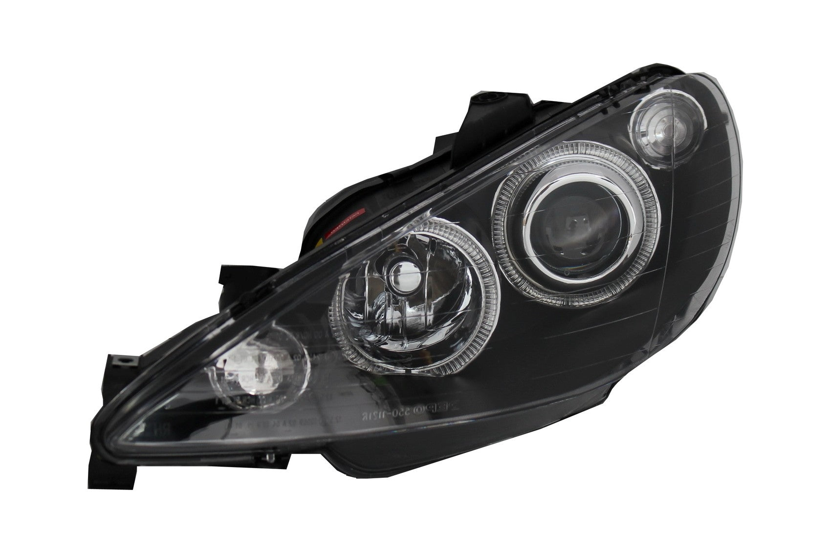 Angel Eyes Scheinwerfer für Peugeot 206 2002-2008 Schwarz LHD & RHD CarPartsTuning