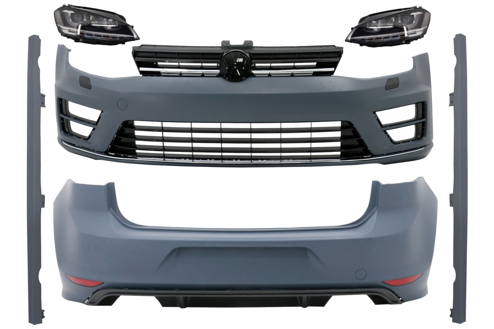 Body Kit für VW Golf 7 VII 12-17 Stoßstange scheinwerfer LED Dynamic Lights R Look CarPartsTuning