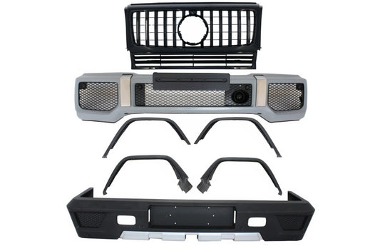 BodyKit für MERCEDES G W463 89-17 G63/65 Look Stoßstange Kotflügel Grill Schwarz CarPartsTuning