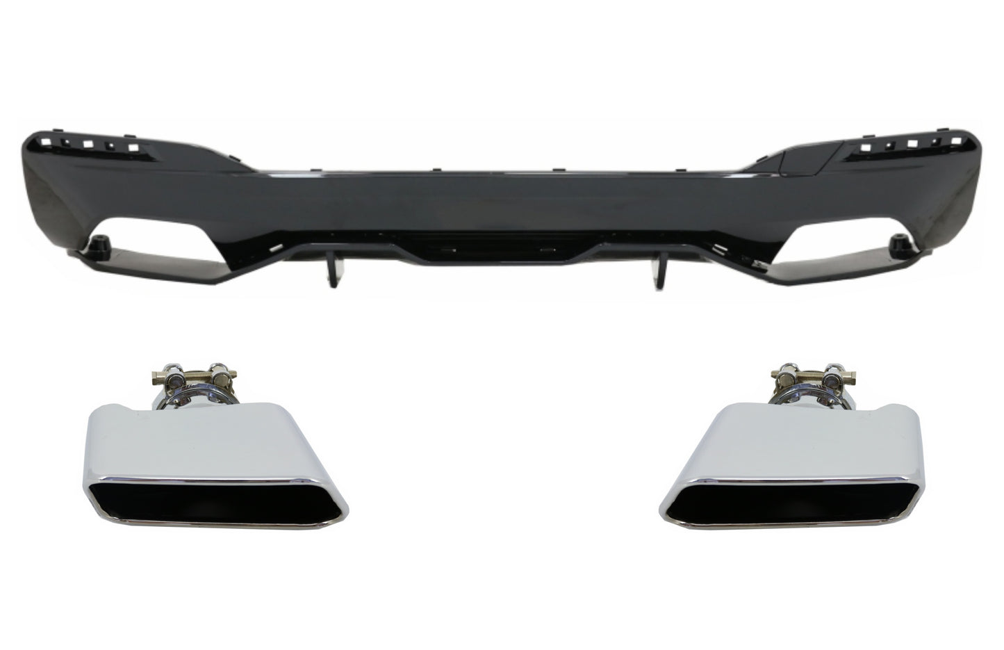 Diffusor für BMW 5 G30 G31 Limo Touring 17+ Look M Performance Auspuffspitzen CarPartsTuning