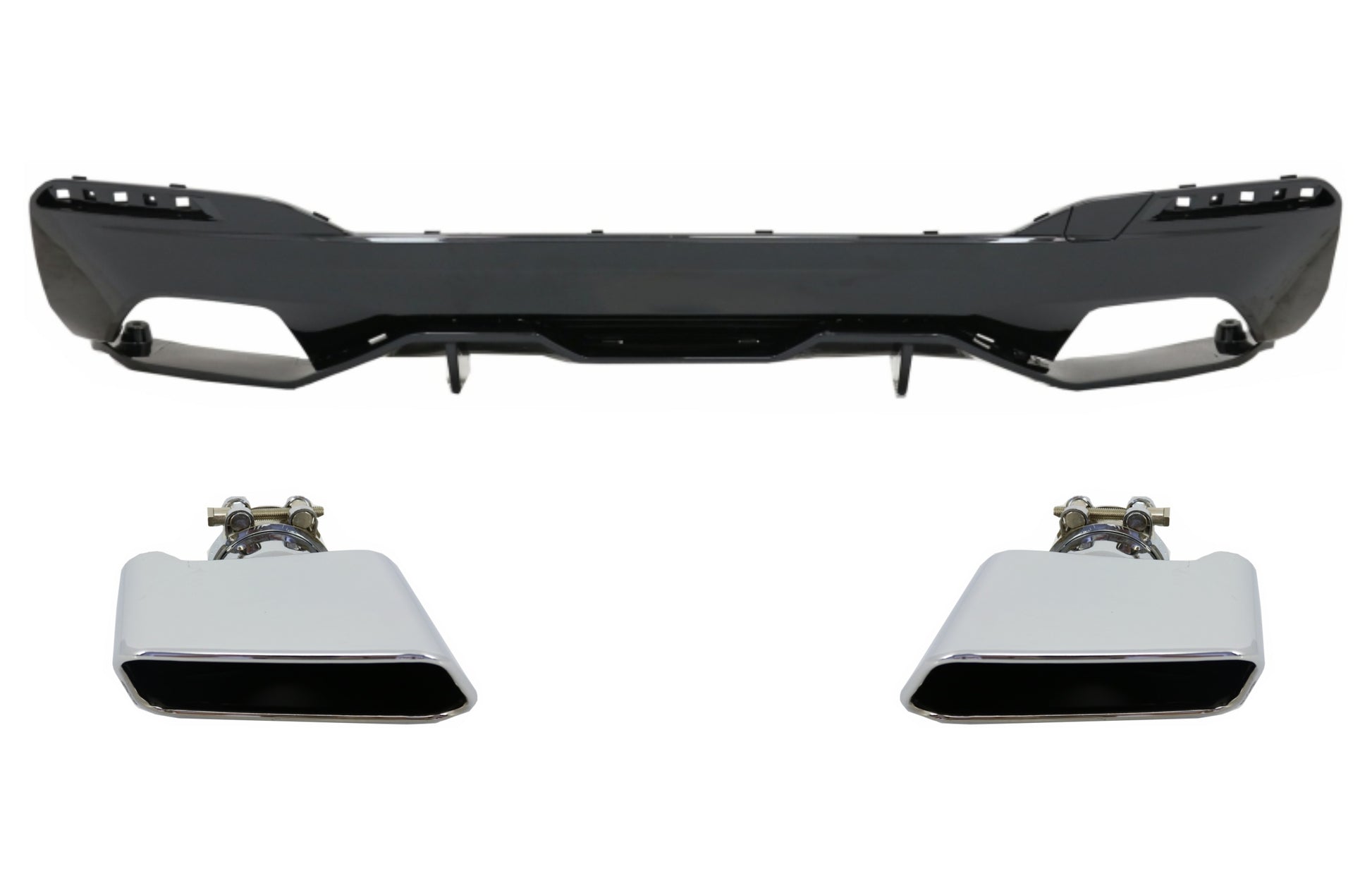 Diffusor für BMW 5 G30 G31 Limo Touring 17+ Look M Performance Auspuffspitzen CarPartsTuning