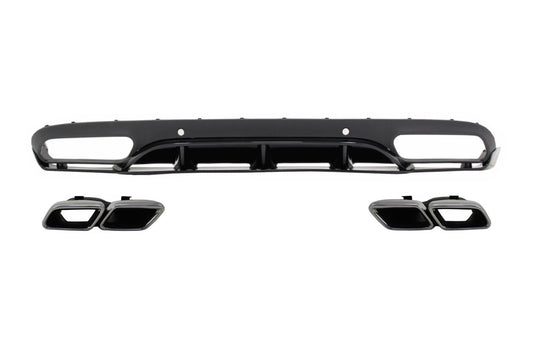 Heckstoßstangen-Diffusor Auspuff für Mercedes C C205 A205 14-19 C63 Ed 1 Look CarPartsTuning