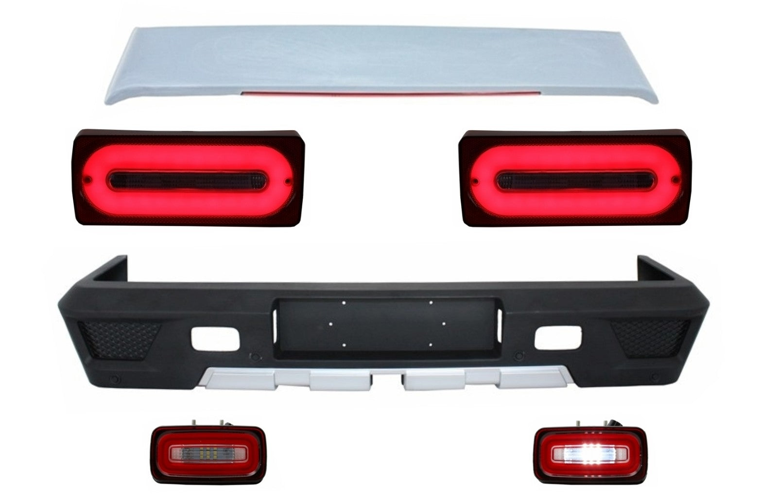 Stoßstange Dachspoiler für MERCEDES G W463 89-15 Heckleuchten Nebelscheinwerfer CarPartsTuning