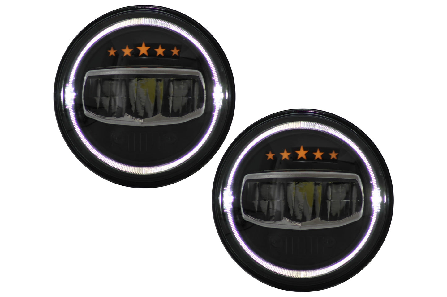 7Inch CREE LED Scheinwerfer Halo für Jeep Wrangler JK TJ LJ JL 97-17 5Stars Look CarPartsTuning