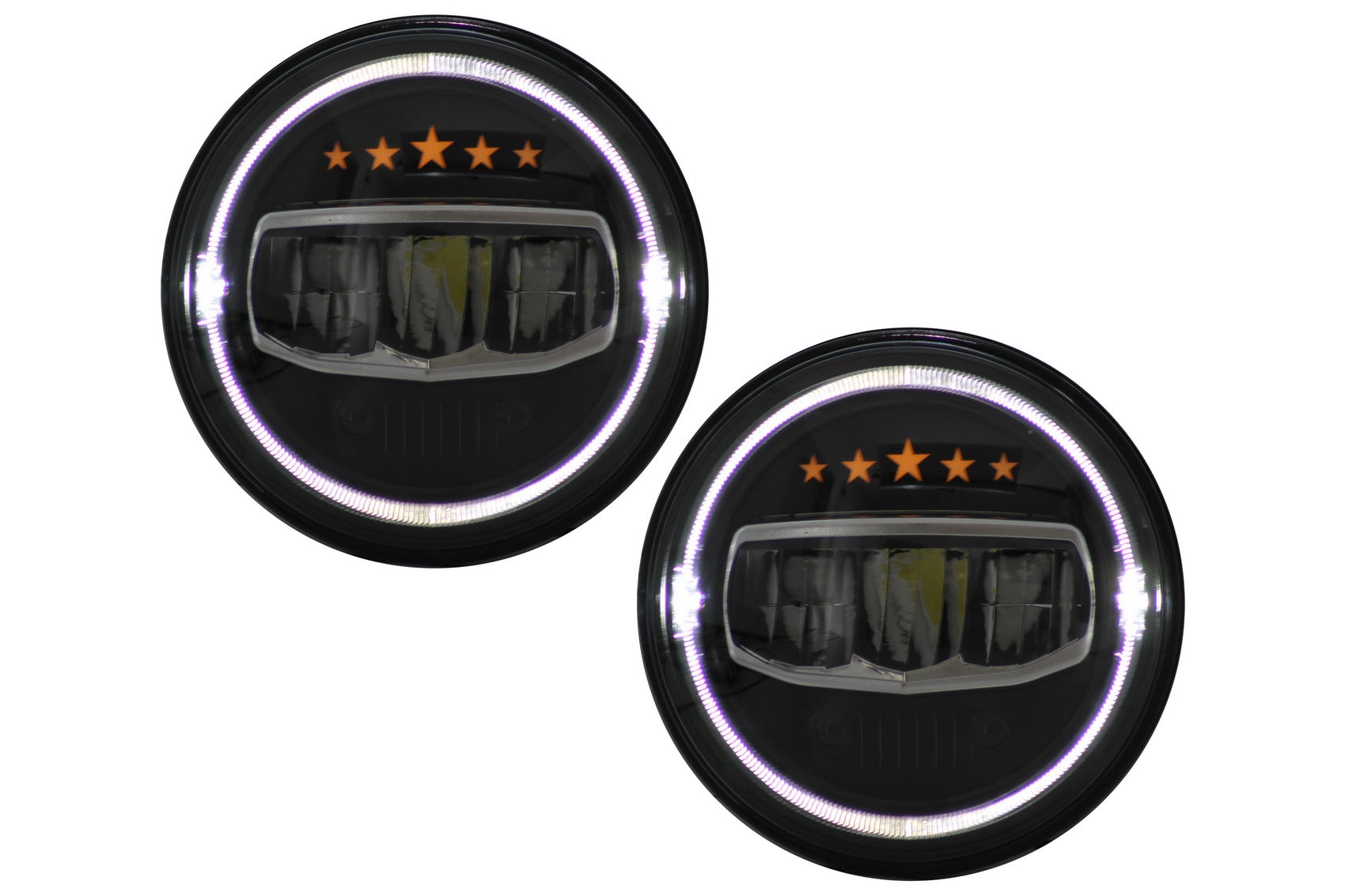 7Inch CREE LED Scheinwerfer Halo für Jeep Wrangler JK TJ LJ JL 97-17 5Stars Look CarPartsTuning