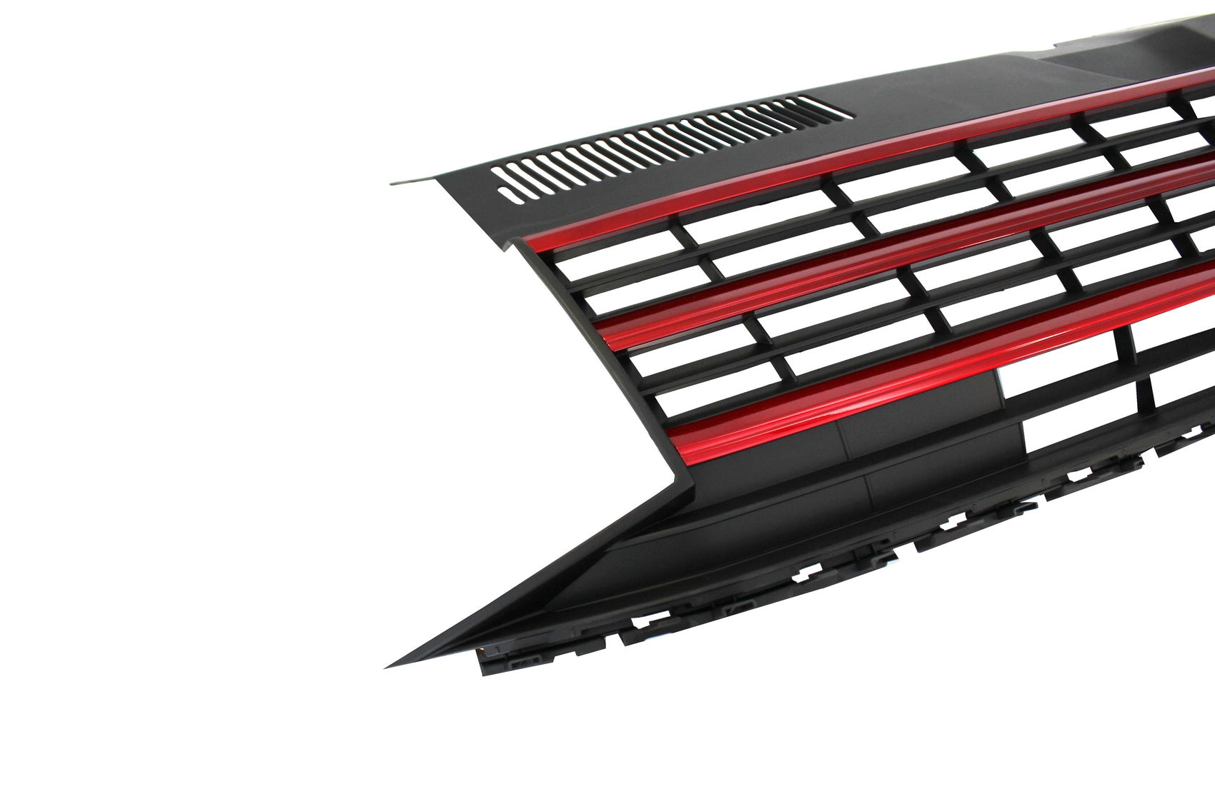 Kühlergrill ohne Emblem für VW T6 Bus Transporter 2015-2019 Schwarz mit Rot CarPartsTuning