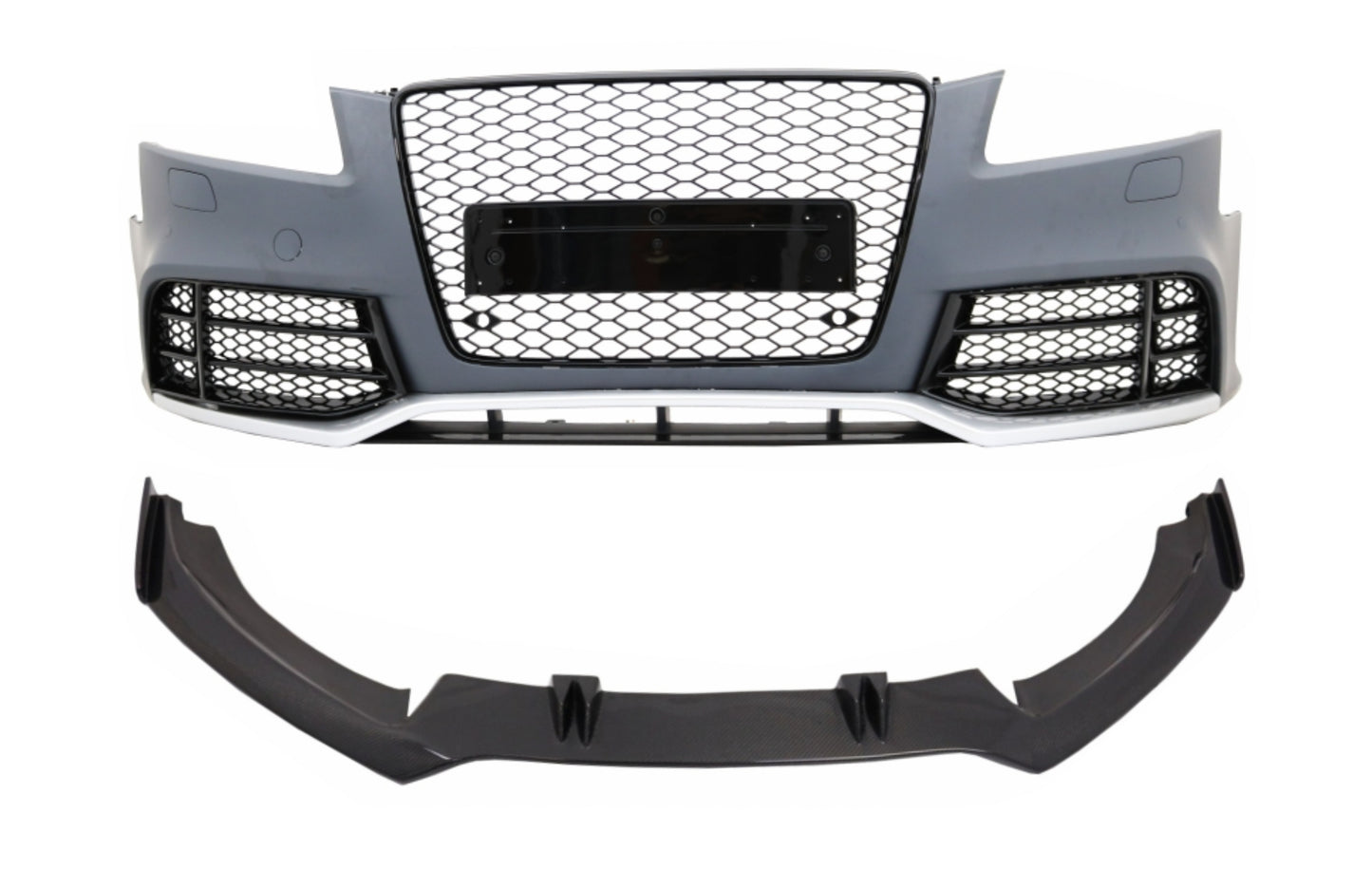 Stoßstange für AUDI A5 8T Pre Facelift 07-11 Spoiler Lippe RS5 Look Kohlenstoff CarPartsTuning