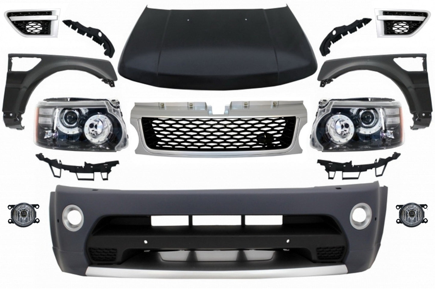 Umbau für Sport L320 05-13 Autobiographie Look Stoßstange Scheinwerfer Kotflügel CarPartsTuning