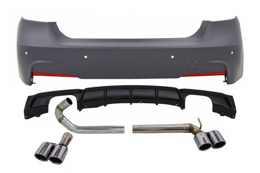 Stoßstange für BMW 3er F30 11+ Doppelauslass Diffusor Auspuff M Perform Look CarPartsTuning