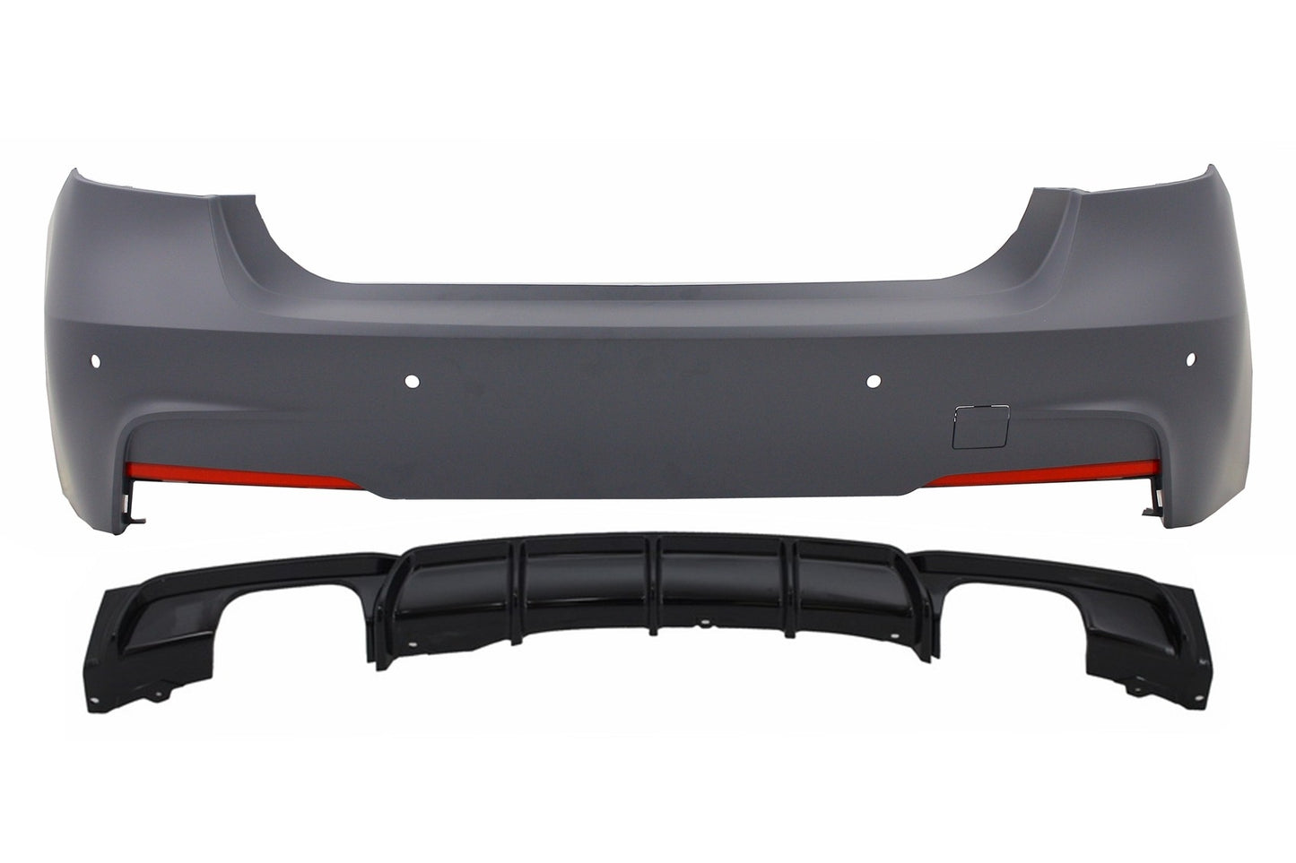 Stoßstange für BMW 3er F30 11+ Doppelauslass Diffusor Auspuff M Perform Look CarPartsTuning