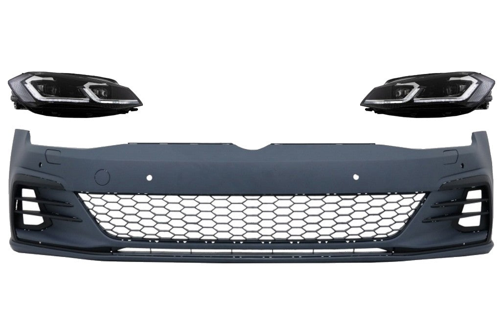 Stoßstange für VW Golf VII 7.5 17-20 LED Scheinwerfer Dynamisches Abbiegelicht GTI Look CarPartsTuning