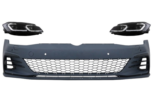 Stoßstange für VW Golf VII 7.5 17-20 LED Scheinwerfer Dynamisches Abbiegelicht GTI Look CarPartsTuning