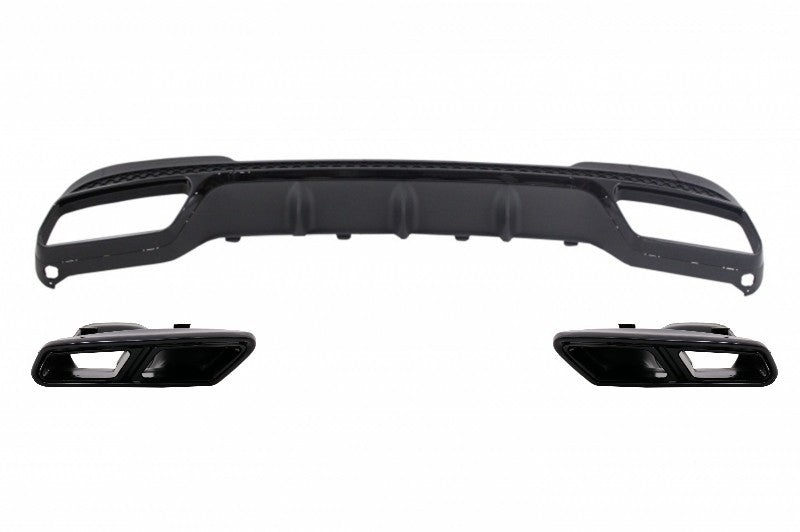 Endrohre Luftverteiler Schwarz für Mercedes W212 S212 MOPF 13-16 nur Sport Pack CarPartsTuning