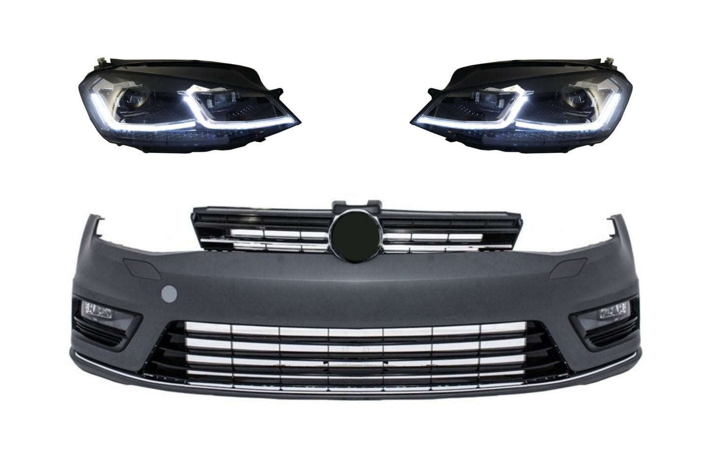 Frontstoßstange LED Scheinwerfer Dynamisch Lichter für VW Golf 7 2013-2017 R-Line Look CarPartsTuning