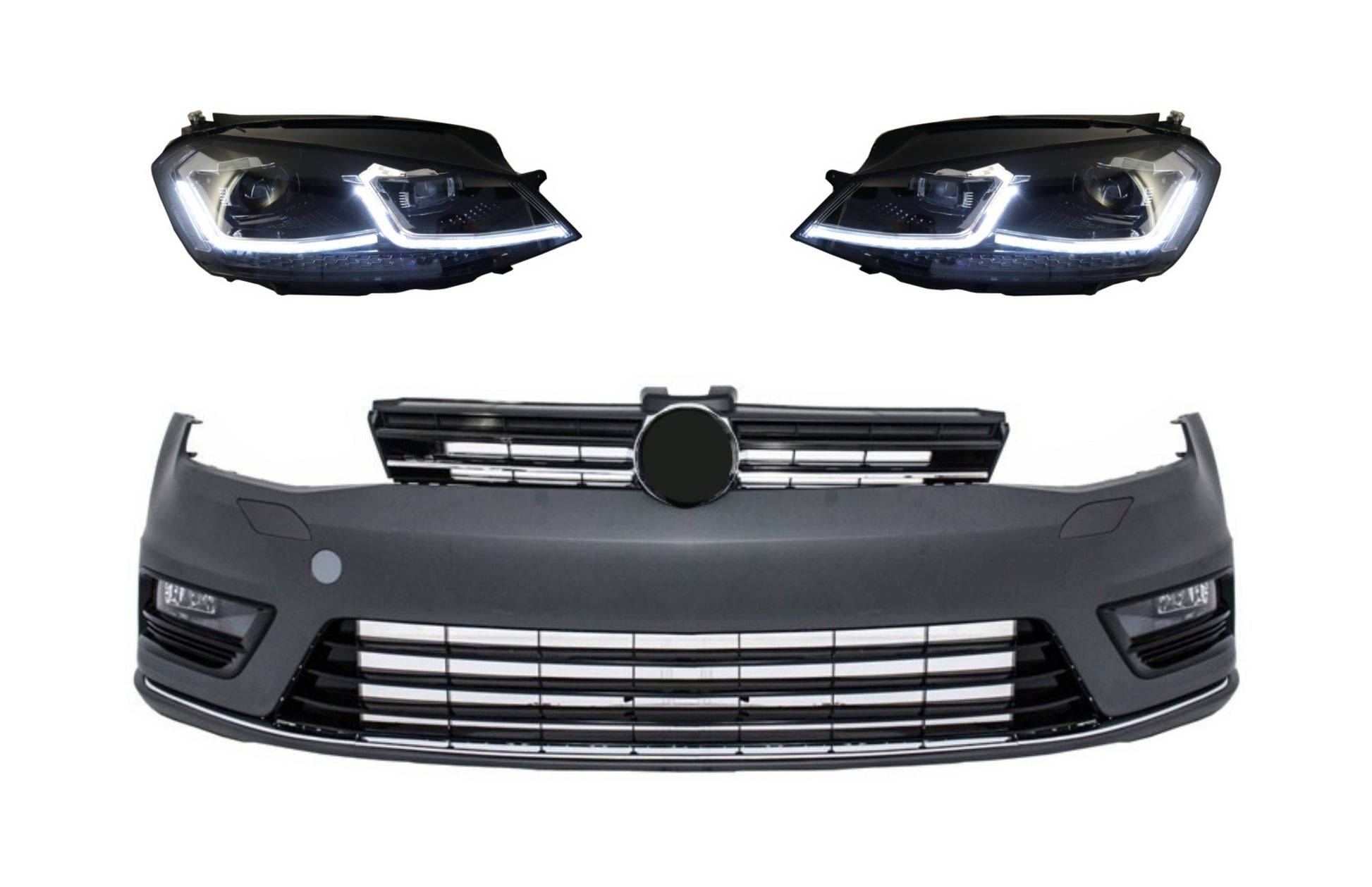 Frontstoßstange LED Scheinwerfer Dynamisch Lichter für VW Golf 7 2013-2017 R-Line Look CarPartsTuning