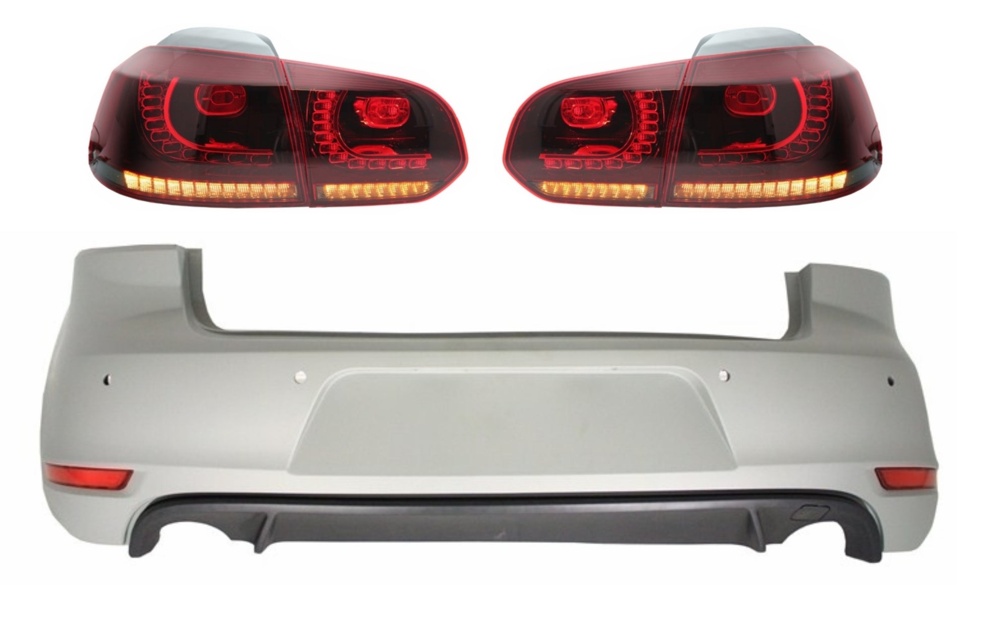 Heckstoßstange für VW Golf 6 VI 2008-2012 Rückleuchten FULL LED Dynamic GTI Look CarPartsTuning
